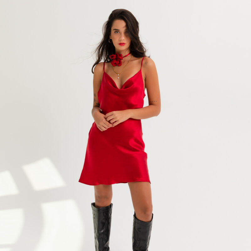 Czerwona sukienka mini sleep dress